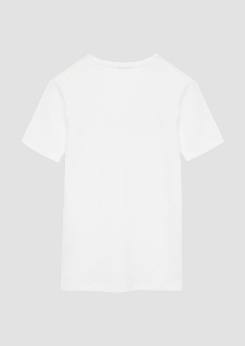 s.Oliver Jersey-T-Shirt mit 3D-Print - weiß