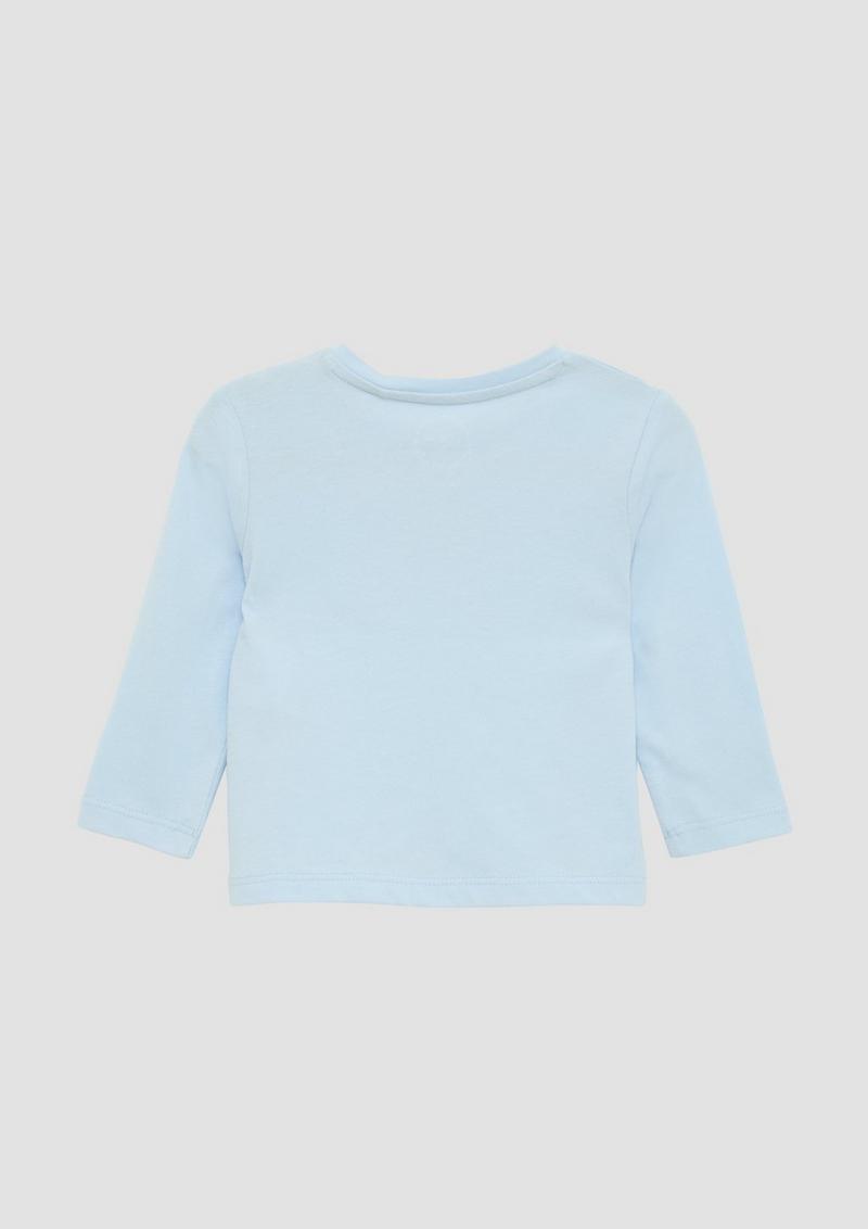 s.Oliver Jersey-Longsleeve mit Frontprint - himmelblau