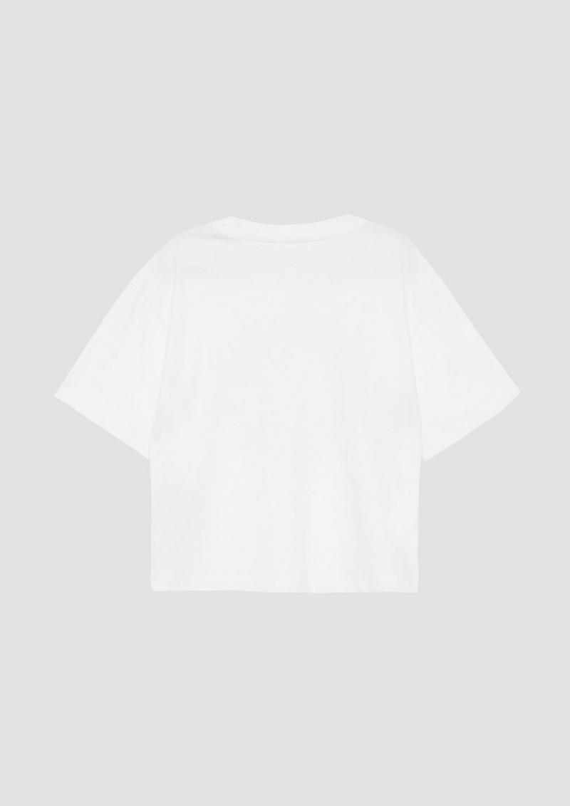 s.Oliver Boxy T-Shirt mit Silicon-Print - weiß