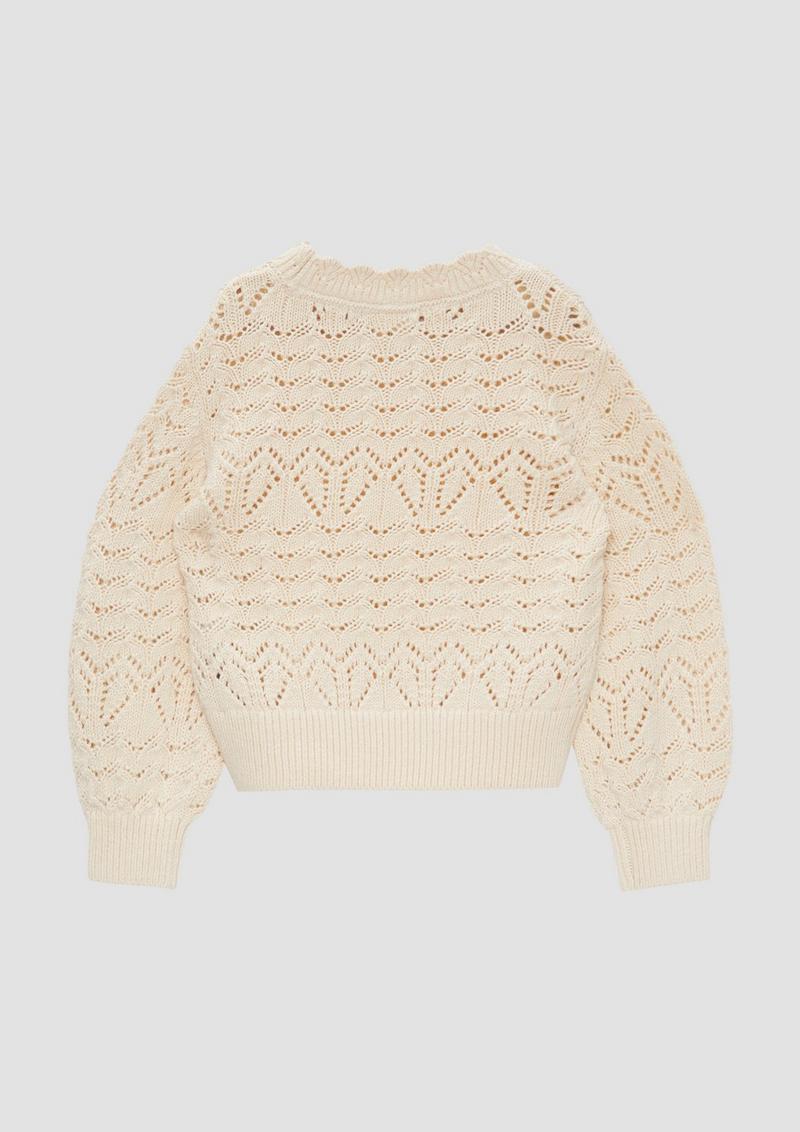s.Oliver Loose-Fit-Pullover mit Ajour-Muster - helles sand