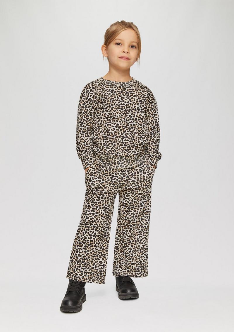 s.Oliver Leo-Sweathose mit Wide Leg - ecru