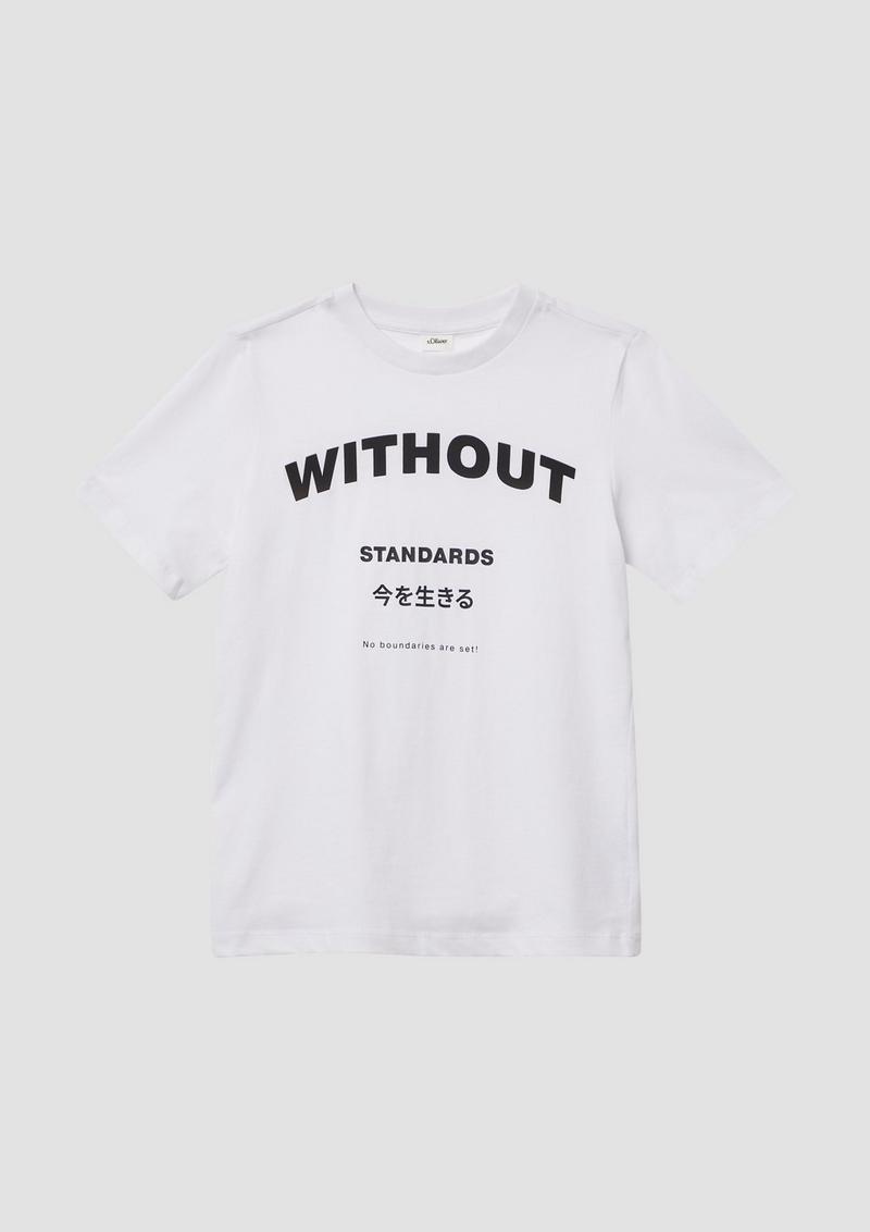 s.Oliver T-Shirt mit Frontprint - weiß