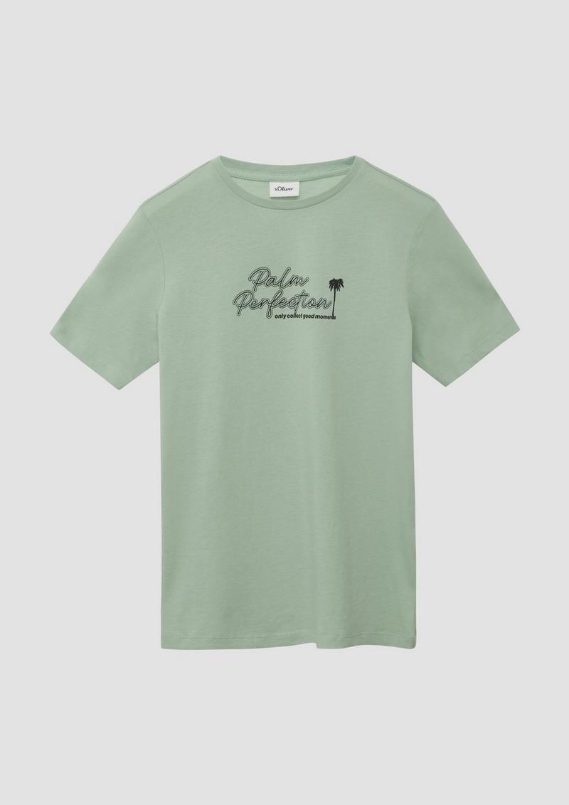 s.Oliver T-Shirt mit Frontprint - salbeigrün