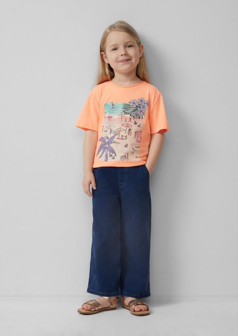 s.Oliver Oversized-Shirt mit Fotoprint - orange