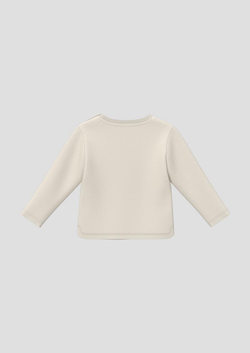 s.Oliver Unisex Langarmshirt mit Brusttasche - helles beige