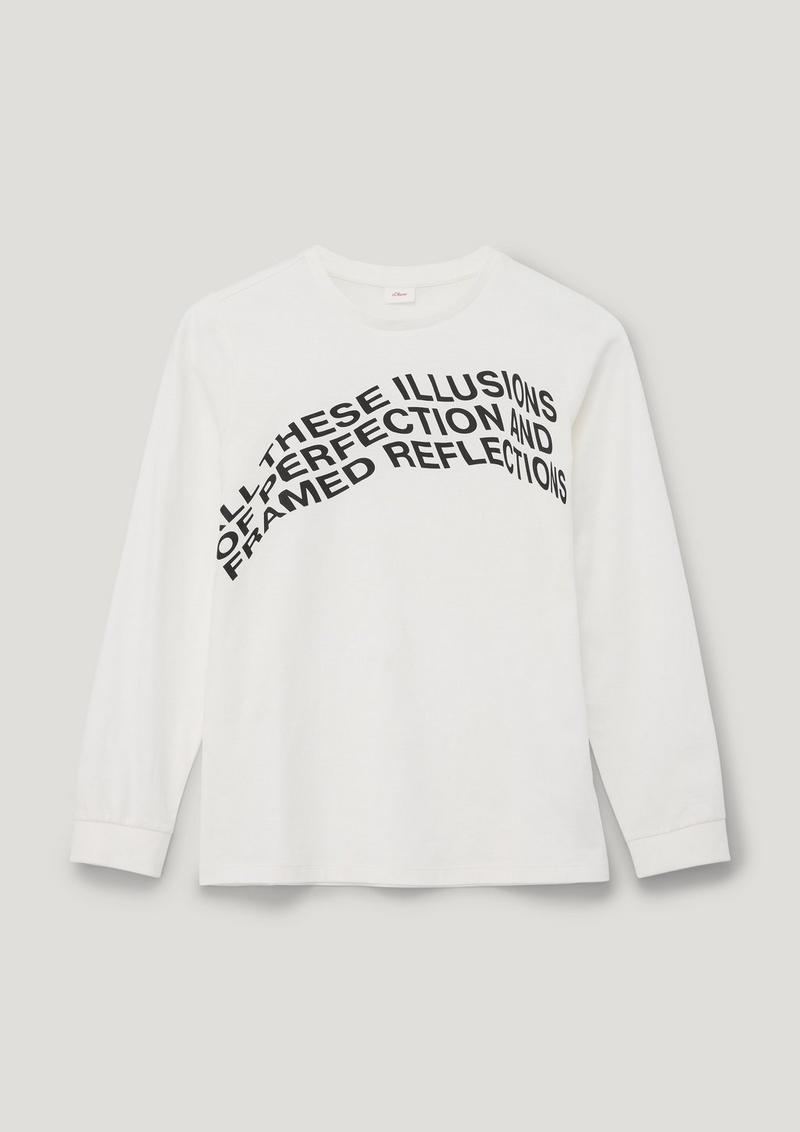 s.Oliver Longsleeve mit Frontprint - ecru