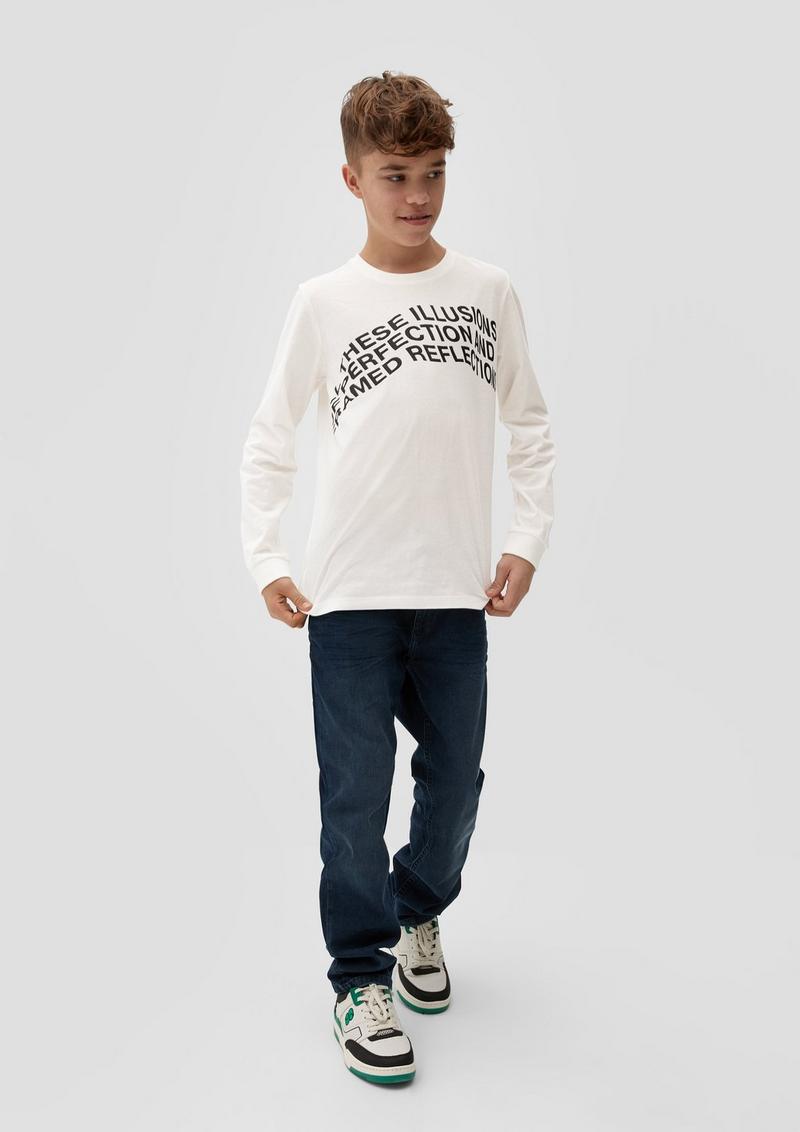 s.Oliver Longsleeve mit Frontprint - ecru