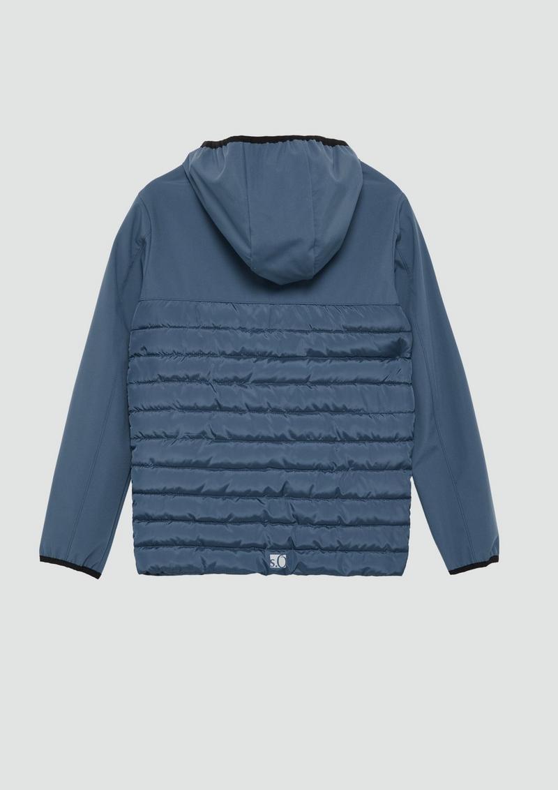 s.Oliver Softshelljacke im Materialmix mit Kapuze - hellblau