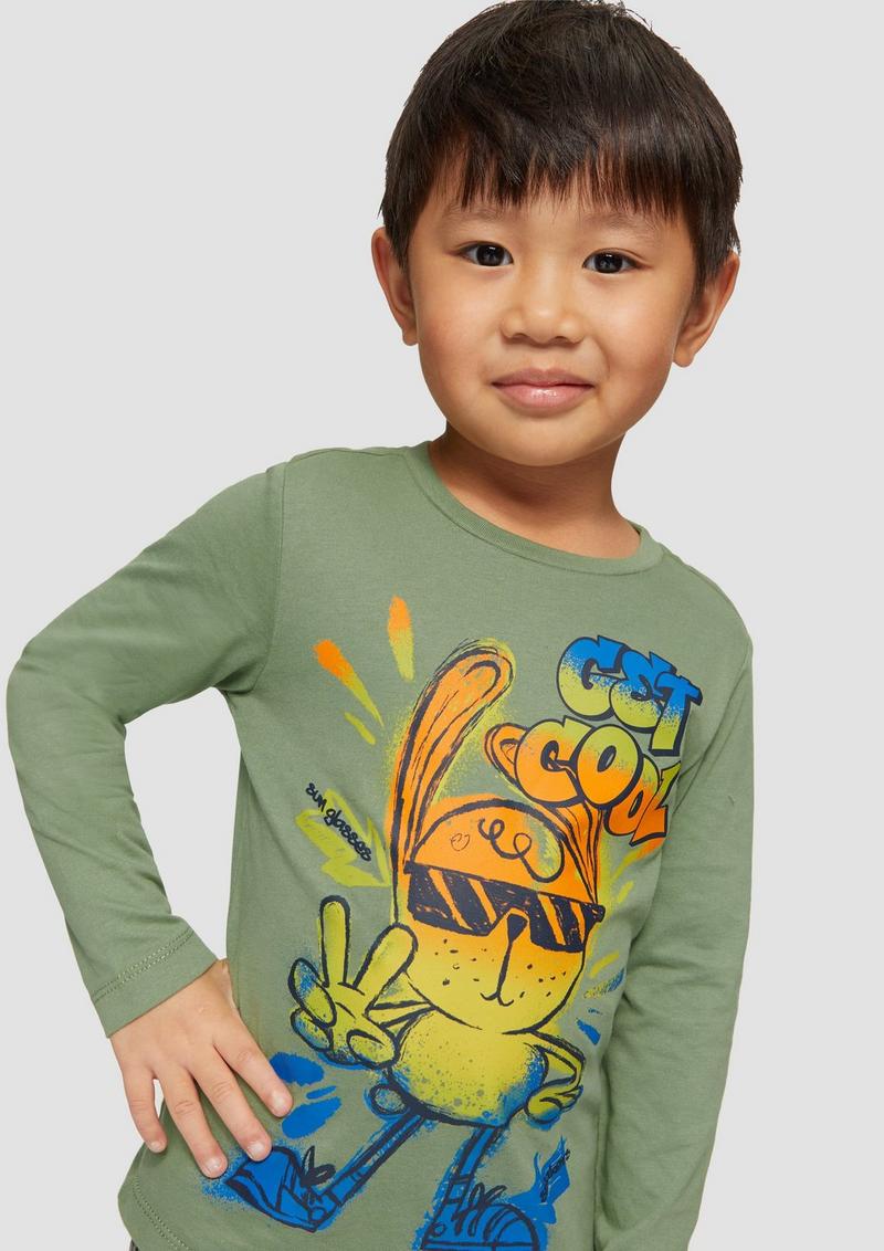 s.Oliver Longsleeve mit Frontprint - hellgrün