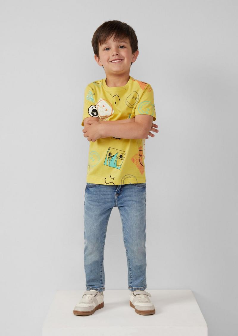 s.Oliver T-Shirt mit Smiley®-Print - gelb