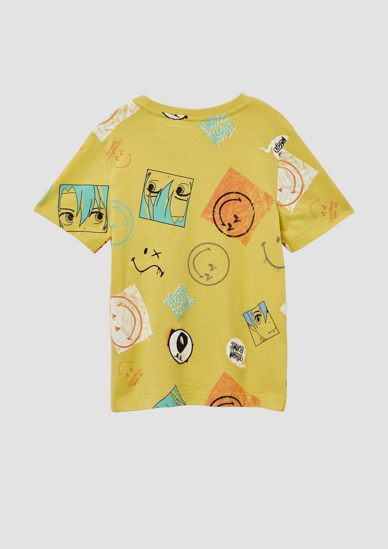s.Oliver T-Shirt mit Smiley®-Print - gelb