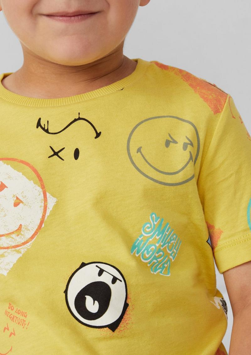 s.Oliver T-Shirt mit Smiley®-Print - gelb