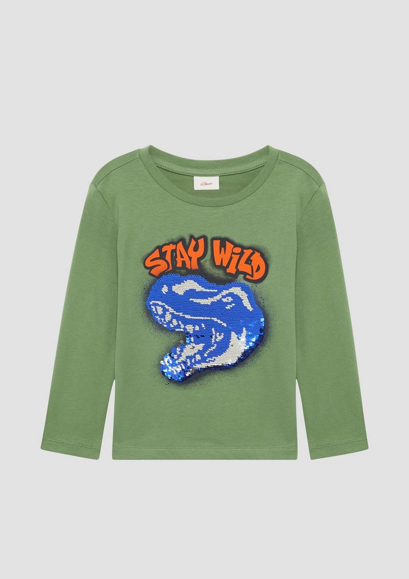 s.Oliver Longsleeve mit Wendepailletten - hellgrün
