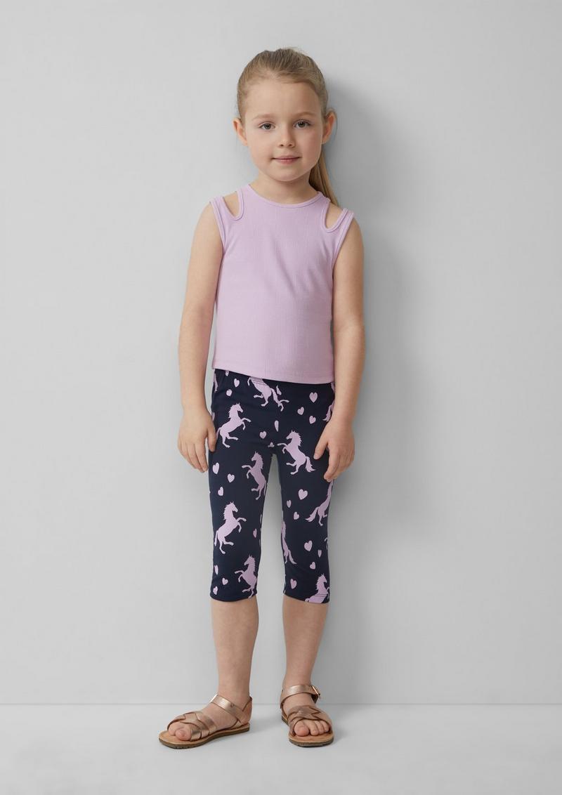 s.Oliver Capri-Leggings mit All-over-Print - navy
