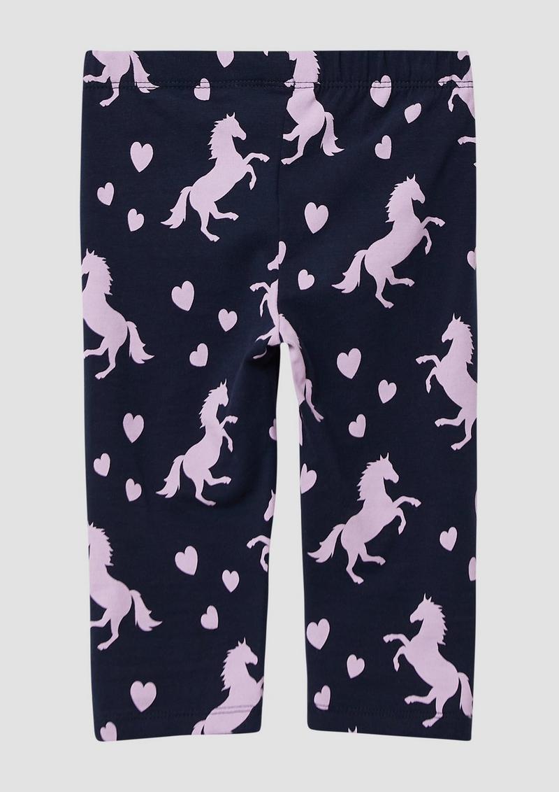 s.Oliver Capri-Leggings mit All-over-Print - navy