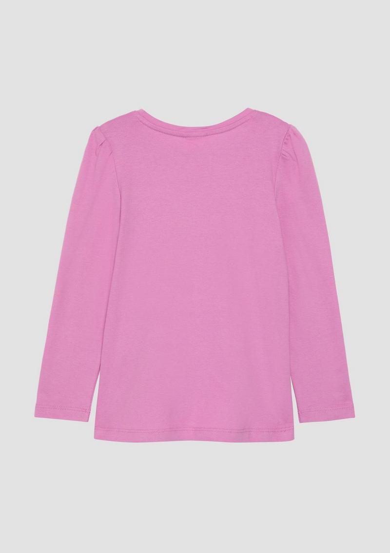 s.Oliver Print-Shirt mit Schmucksteinen - pink