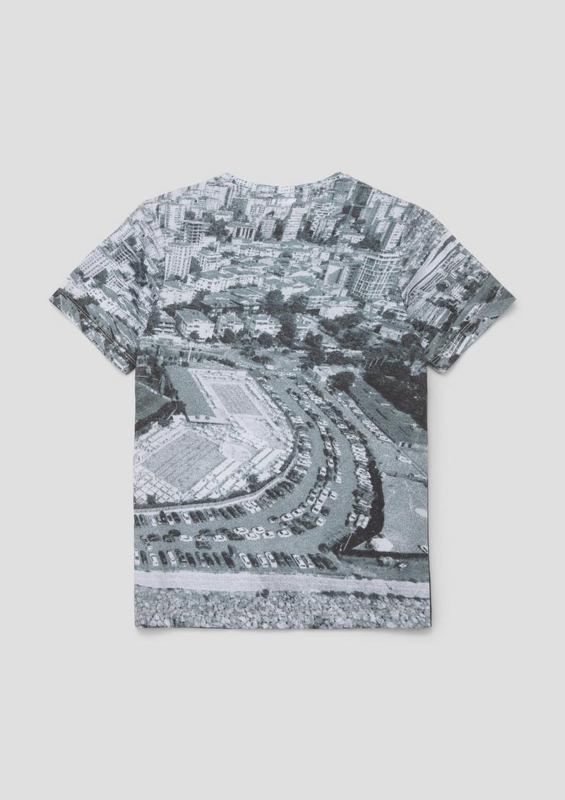 s.Oliver T-Shirt mit All-over-Print - grau