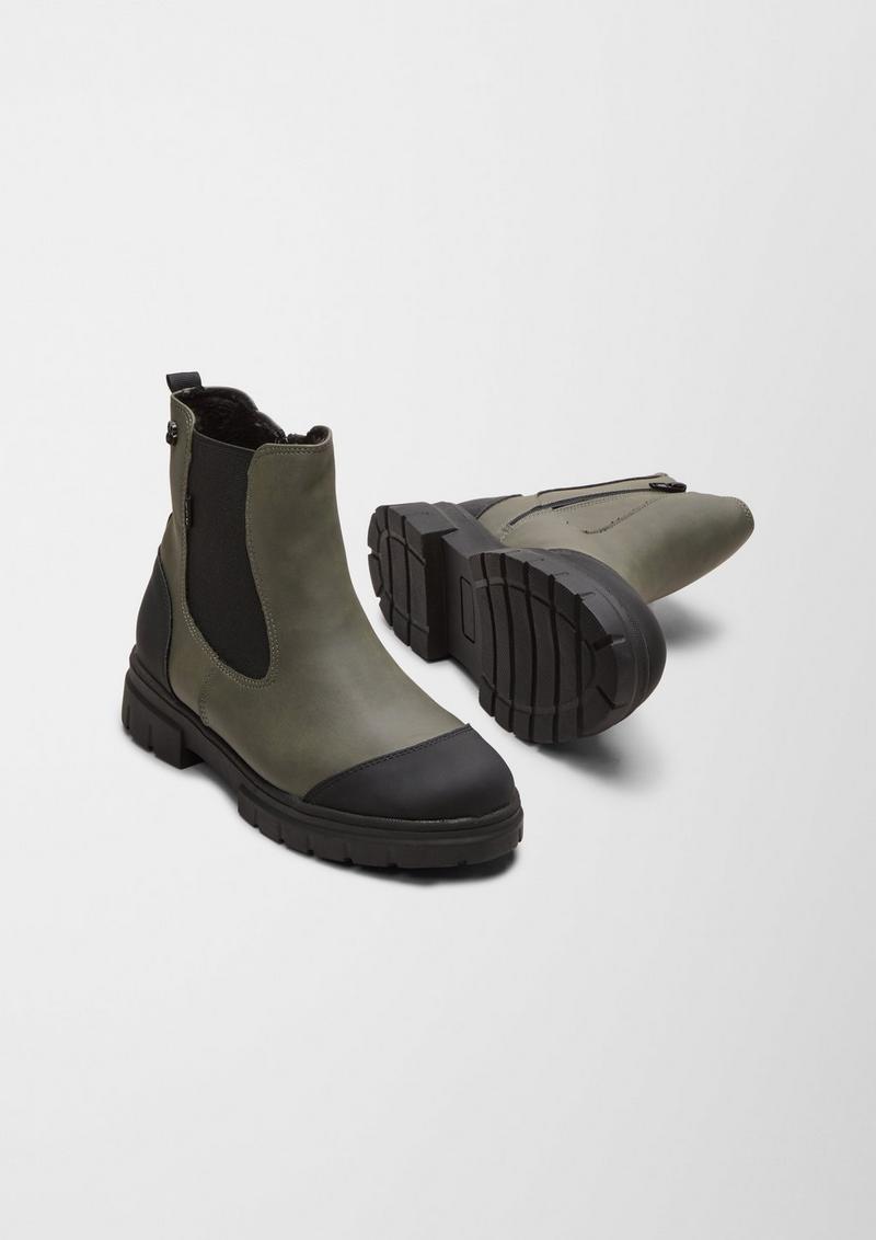 s.Oliver Stiefeletten mit Teddyfutter - olivgrün