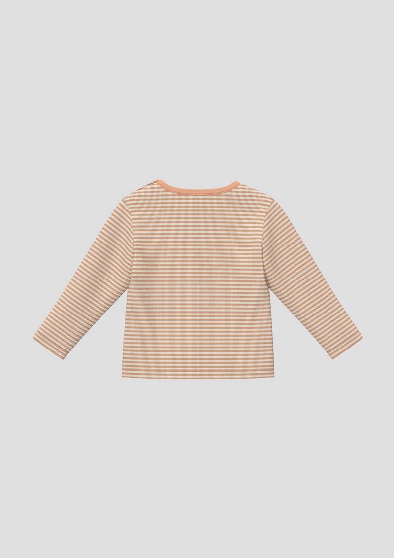 s.Oliver Unisex Langarmshirt aus Baumwoll-Rippware - mango