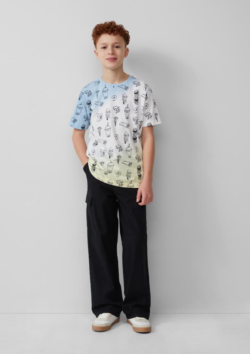 s.Oliver T-Shirt mit All-over-Print - weiß
