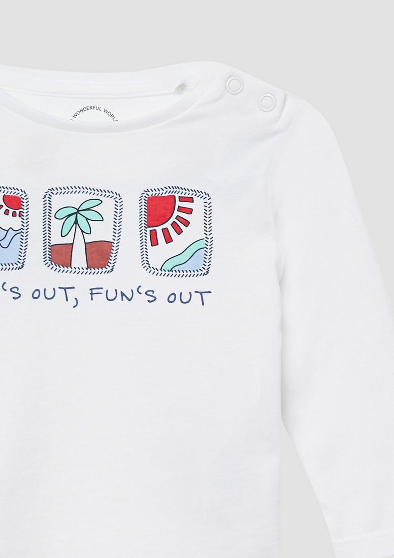 s.Oliver Weiches Longsleeve mit Frontprint - weiß