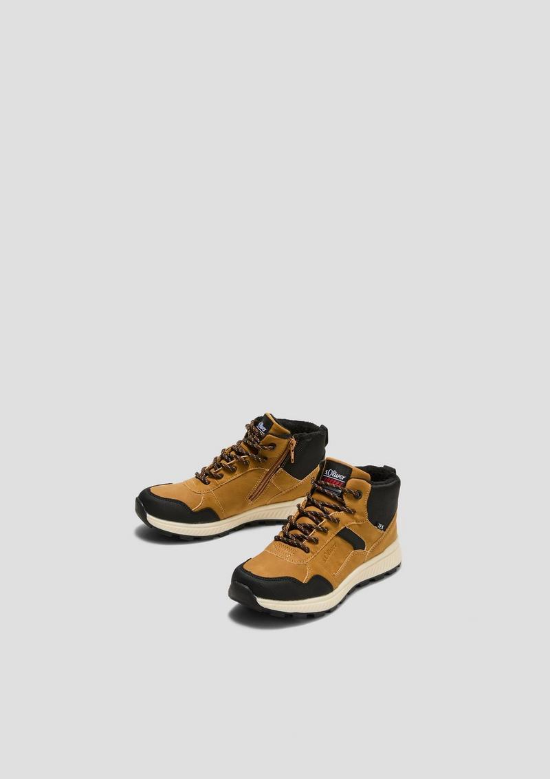 s.Oliver Tex-Boots im Materialmix - cognac