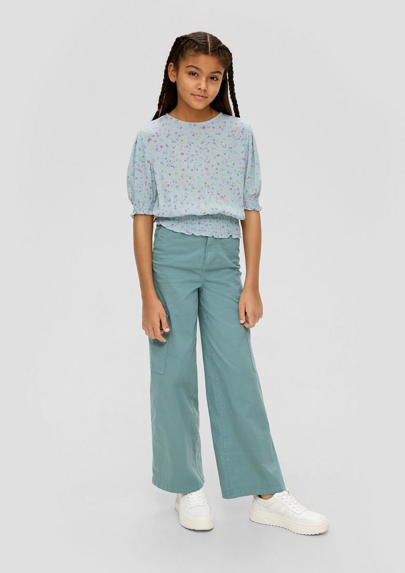 s.Oliver Bluse mit Smok-Detail - helles türkis