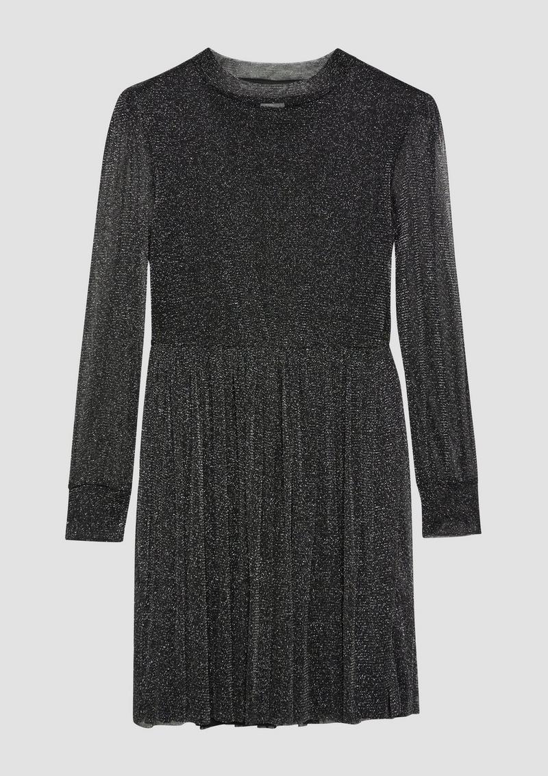 s.Oliver Mesh-Kleid mit Glitzergarn - schwarz