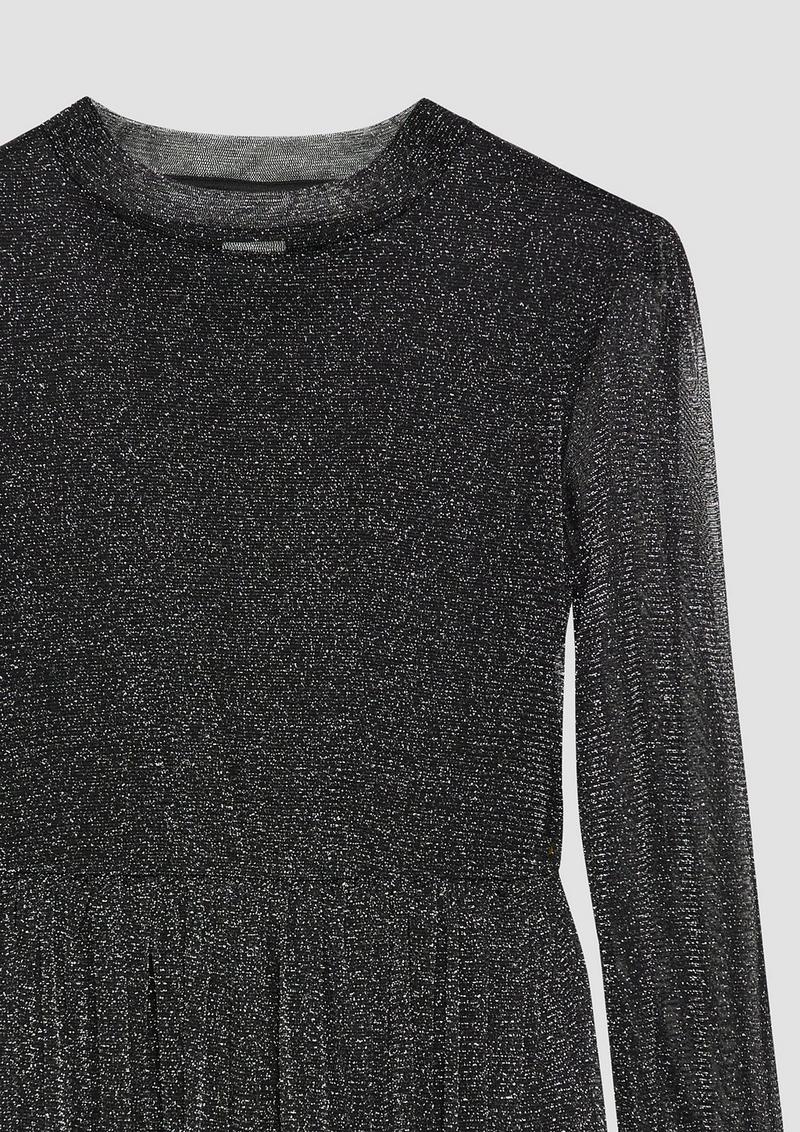 s.Oliver Mesh-Kleid mit Glitzergarn - schwarz