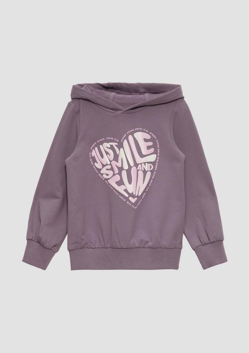 s.Oliver Kapuzenshirt mit Glitzer-Foamprint - flieder