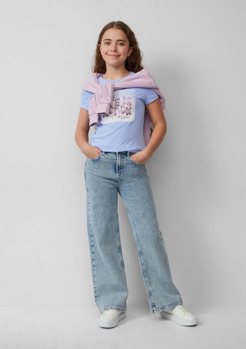 s.Oliver Jersey-T-Shirt mit Silicon-Print - himmelblau