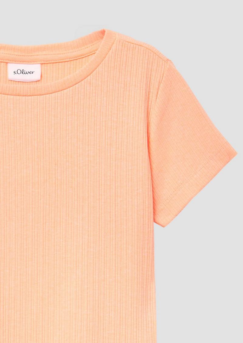 s.Oliver Elastisches T-Shirts aus Rippware - orange
