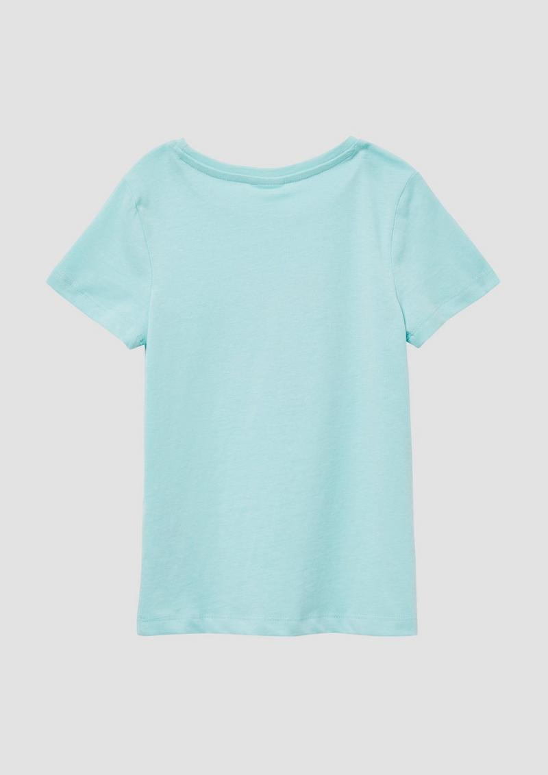 s.Oliver T-Shirt mit Glitzerprint - helles türkis