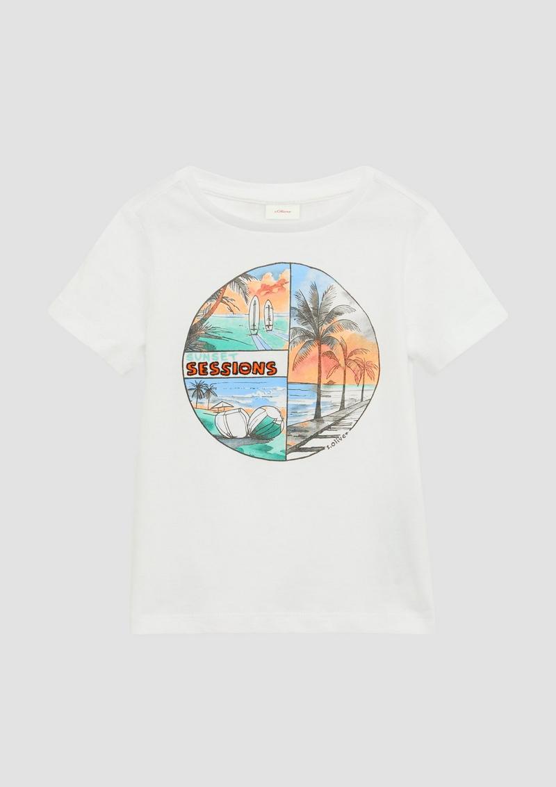 s.Oliver T-Shirt mit Frontprint - weiß