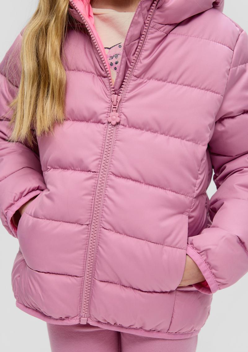 s.Oliver Steppjacke mit dekorativem Reflektor-Detail - rosa