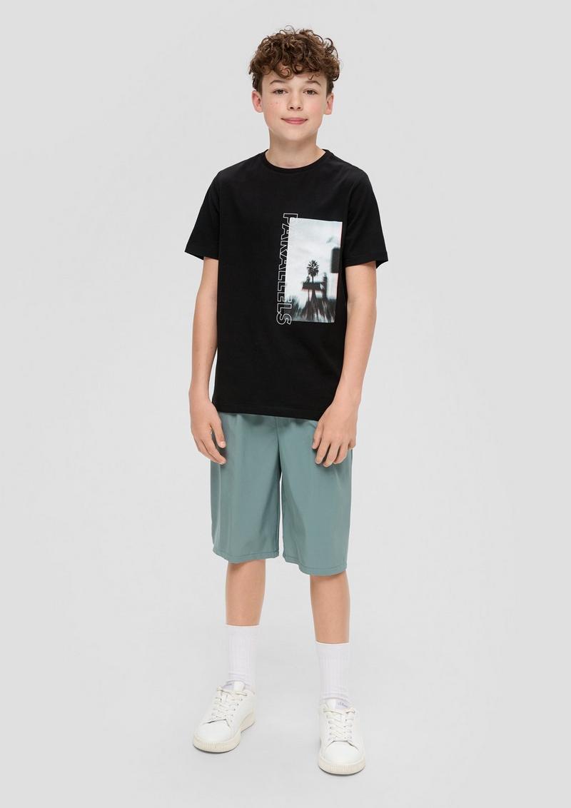 s.Oliver T-Shirt mit Grafik-Print - schwarz