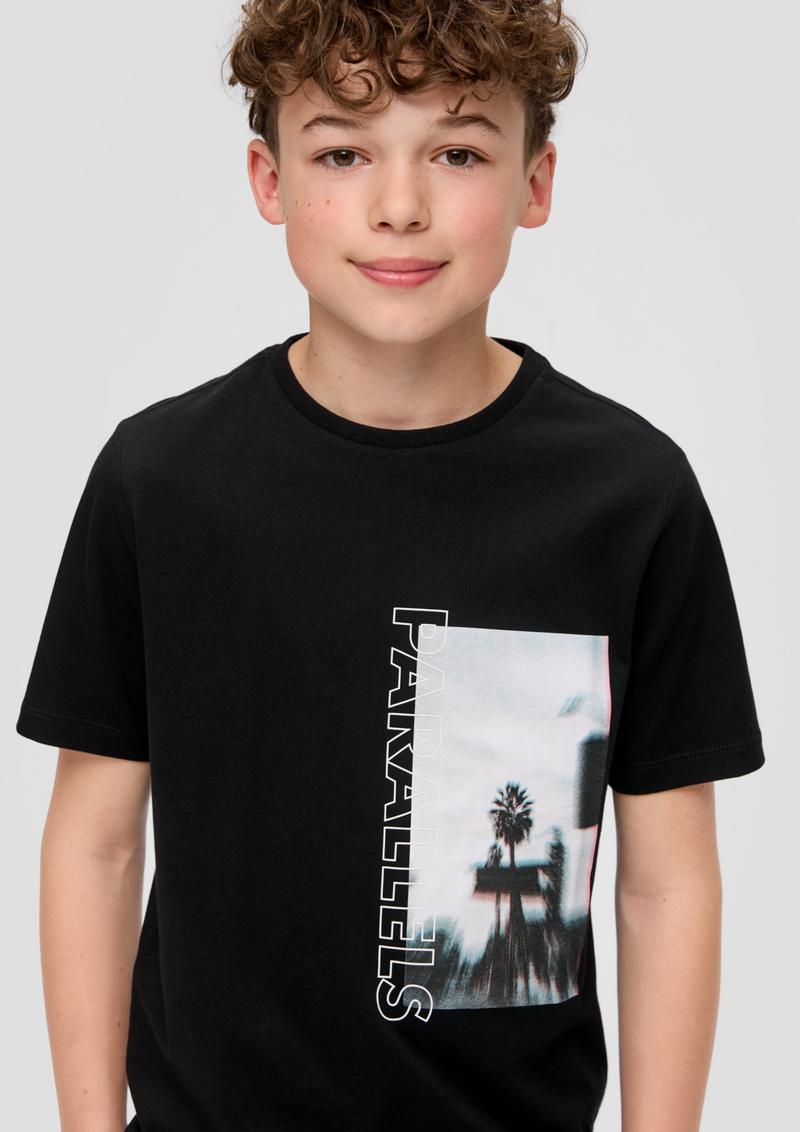 s.Oliver T-Shirt mit Grafik-Print - schwarz