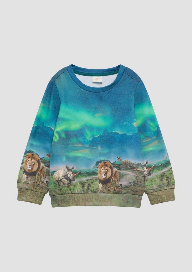 s.Oliver Sweatshirt mit All-over-Print - neon