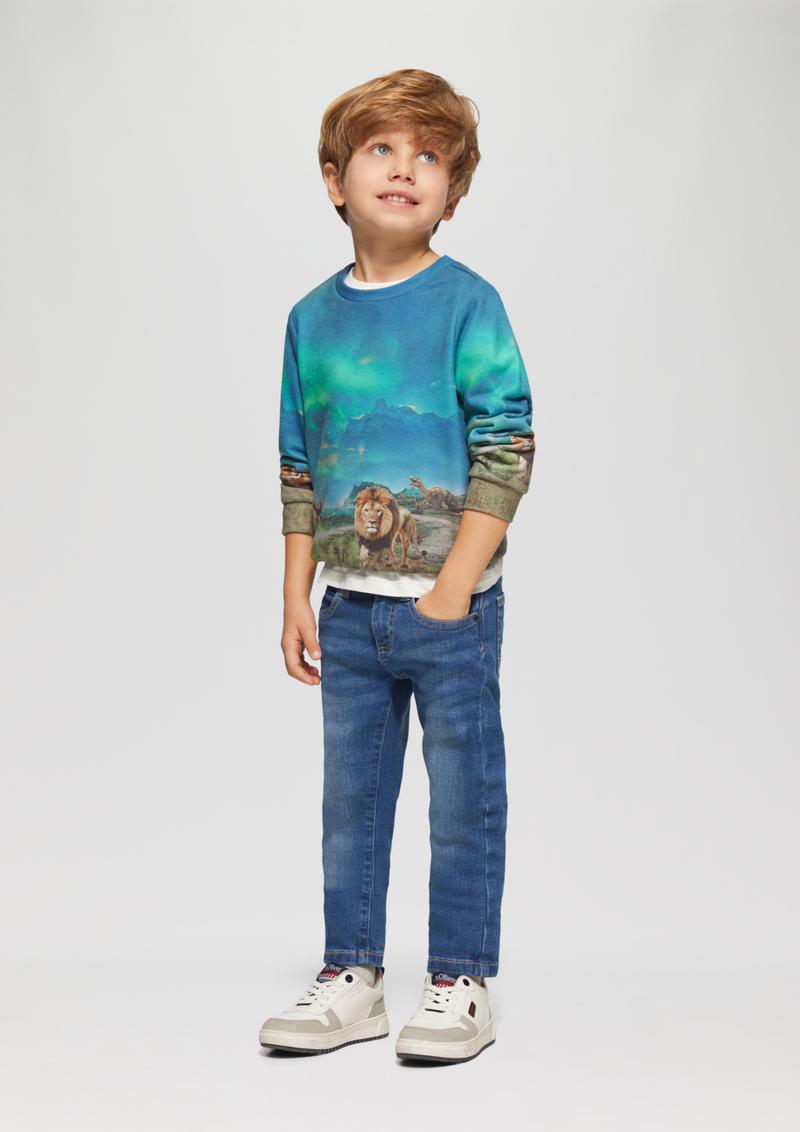 s.Oliver Sweatshirt mit All-over-Print - neon