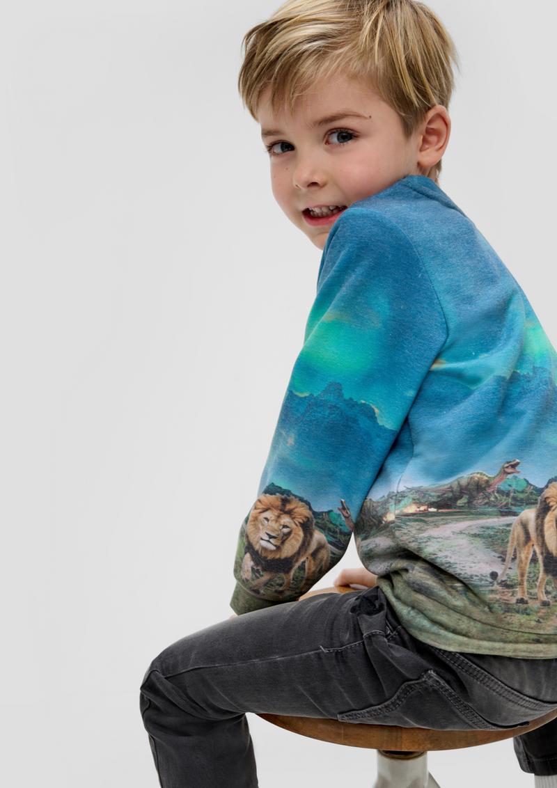 s.Oliver Sweatshirt mit All-over-Print - neon
