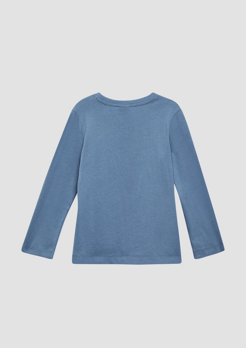 s.Oliver Jersey-Longsleeve mit Frontprint - hellblau