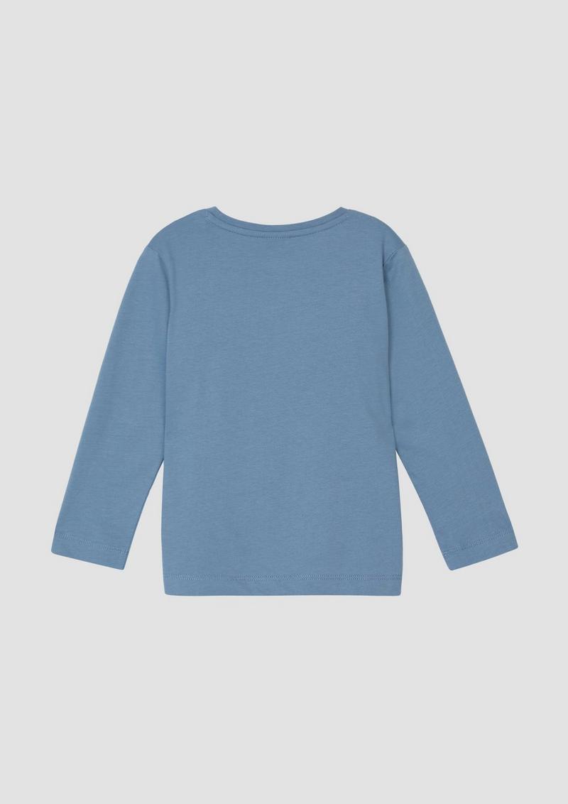 s.Oliver Langarmshirt aus Baumwolle mit Frontprint - hellblau