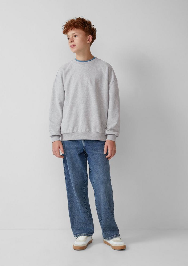 s.Oliver Unisex Sweatshirt im Oversize-Shape - grau meliert