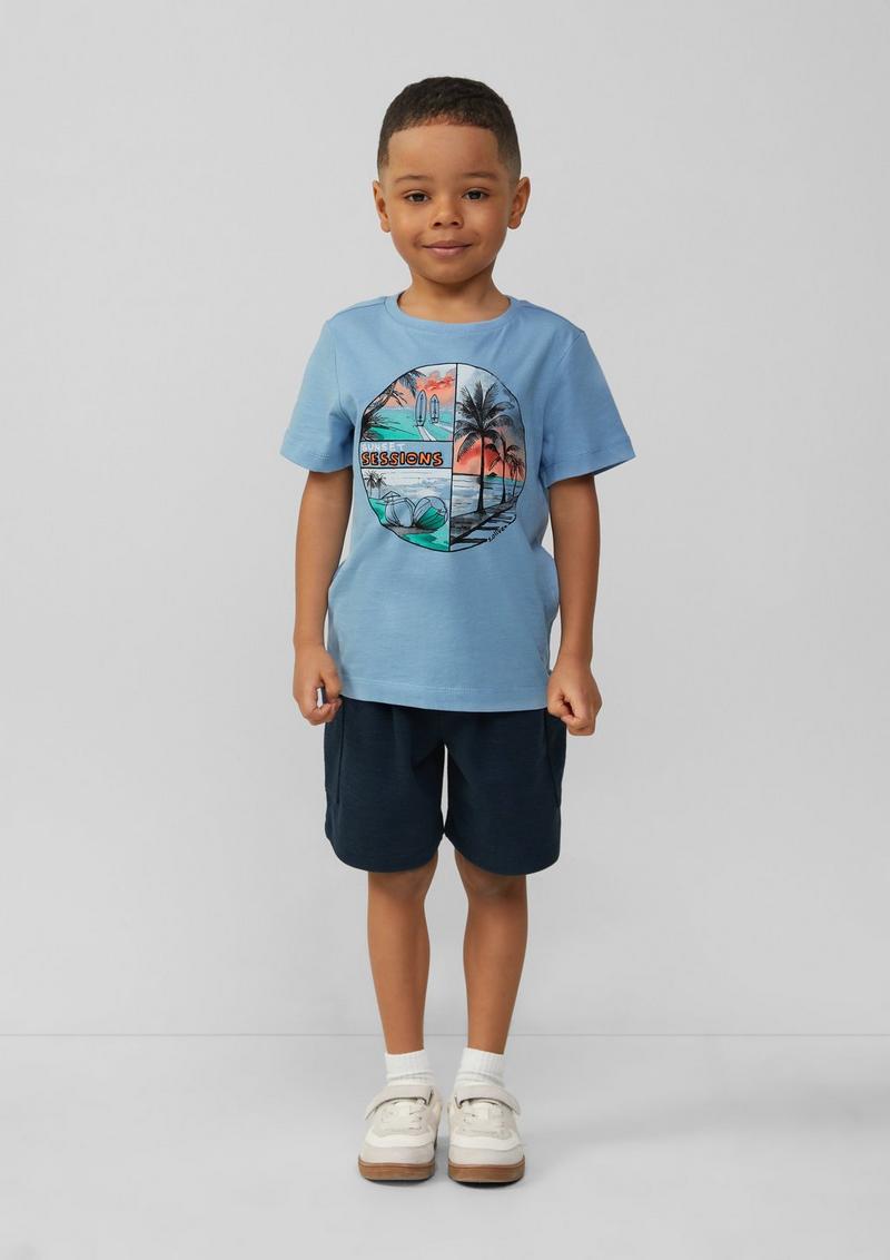 s.Oliver T-Shirt mit Frontprint - himmelblau
