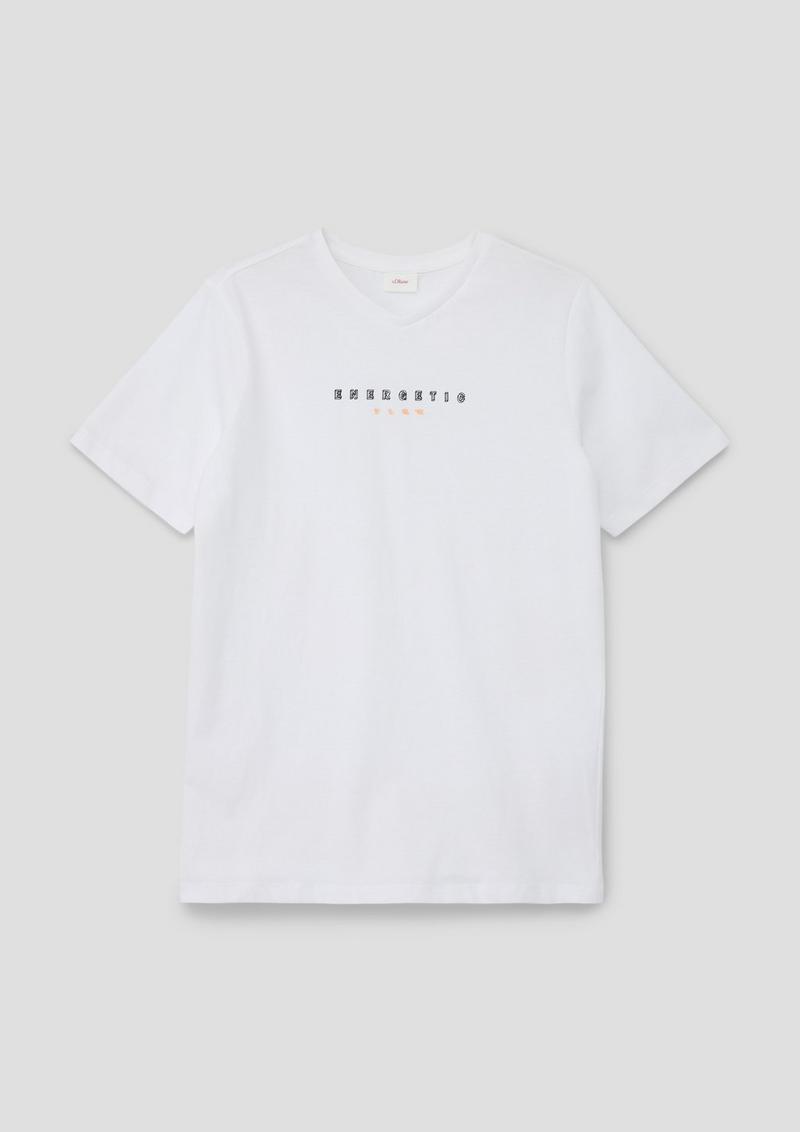 s.Oliver Weiches T-Shirt mit Frontprint - weiß