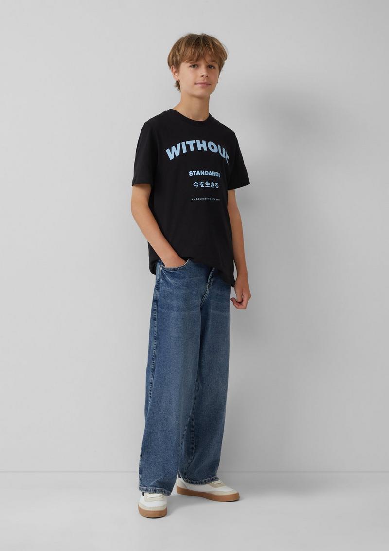 s.Oliver T-Shirt mit Frontprint - schwarz
