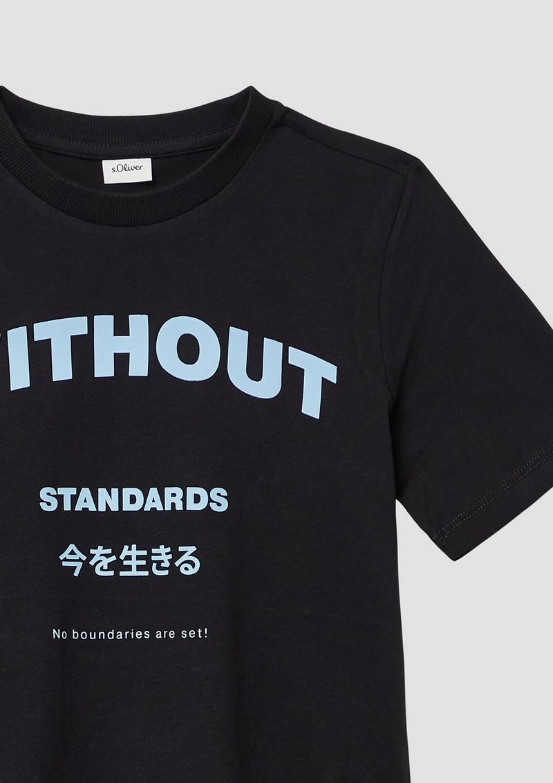 s.Oliver T-Shirt mit Frontprint - schwarz