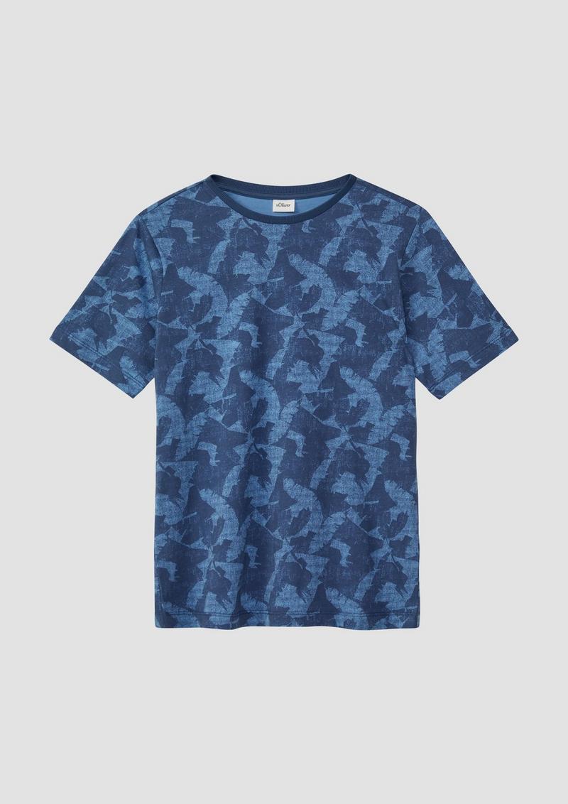 s.Oliver T-Shirt mit All-over-Print - himmelblau