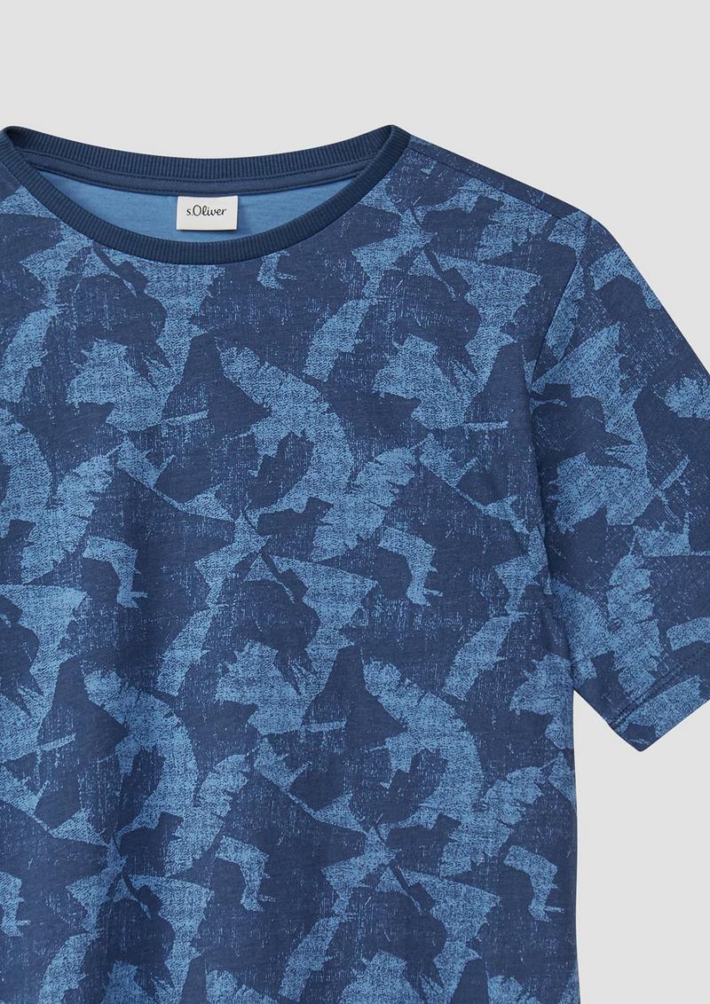 s.Oliver T-Shirt mit All-over-Print - himmelblau