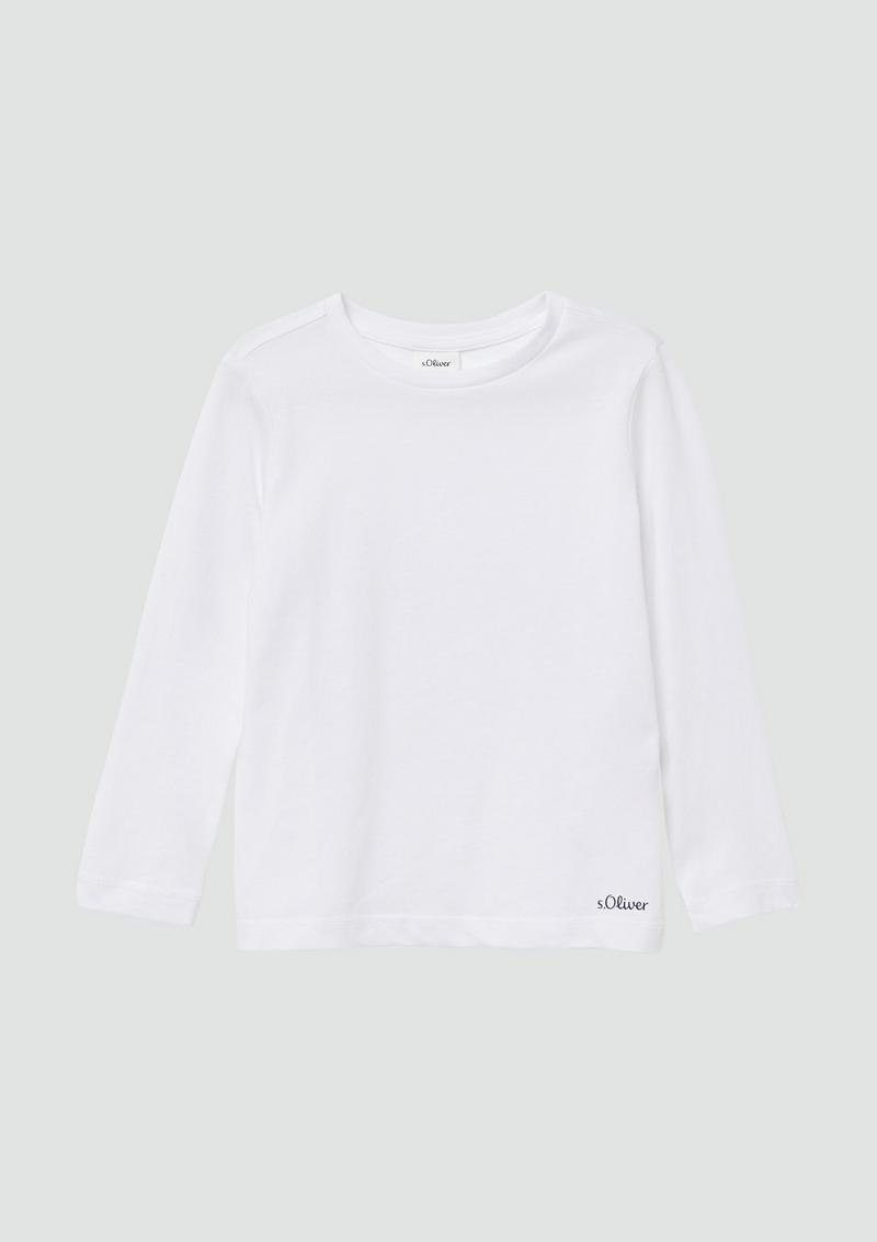 s.Oliver Longsleeve mit Logo-Print - weiß